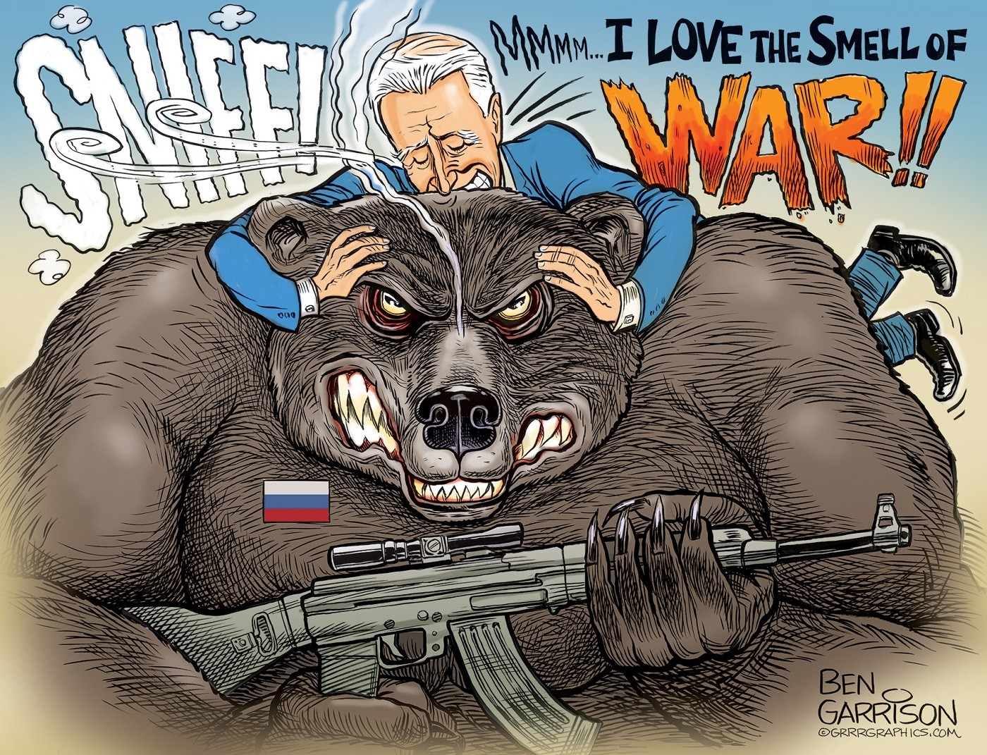 Biden smells like war