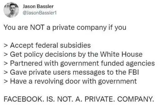 facebook is not a private company, its a branch of government