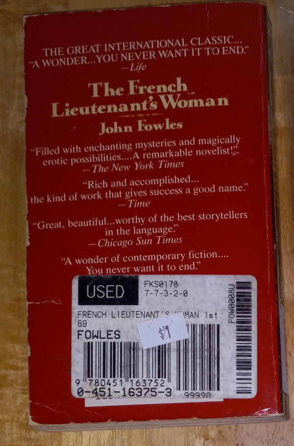 The French Lieutenants Woman by John Fowles [back cover]
