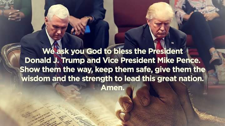infographic: pray for Pres. Donald Trump and VP Mike Pence
