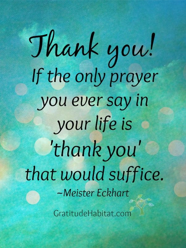 A prayer of gratitude