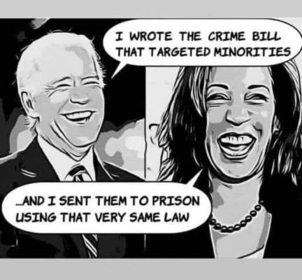pol cartoon: Joe and Kamala - The Crime Bill Crooks