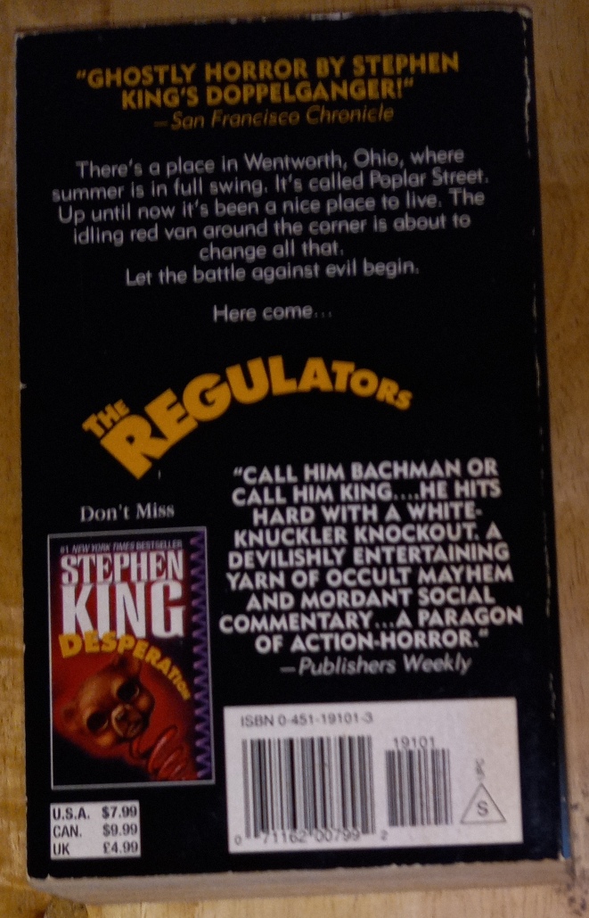 The Regulators by Richard Bachman [back cover]
