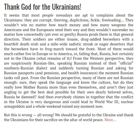 leveveg quote: Thank God for the Ukrainians